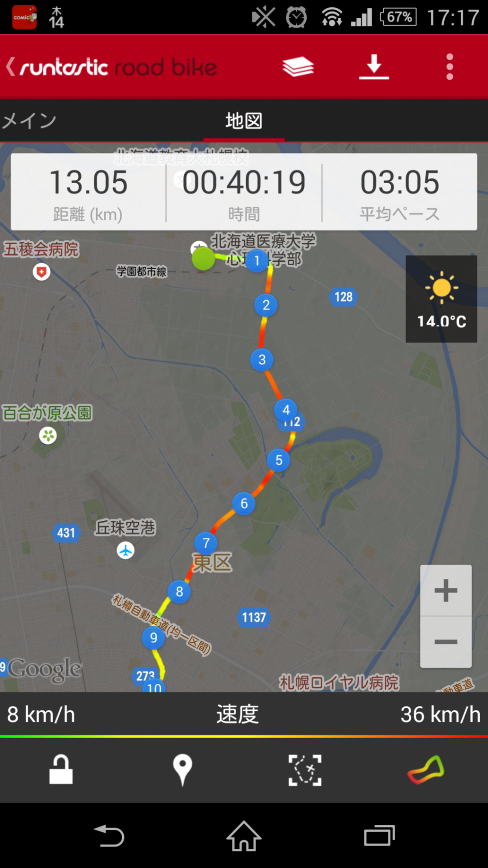 札幌市内サイクリング km 初 北区東区ポタリングのつもりが 高速走行に目覚める サツロックバイシコー